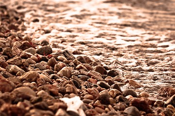 Image showing Rocks on the shore of an ocean