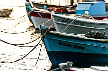 Image showing Fishing boats at the pier