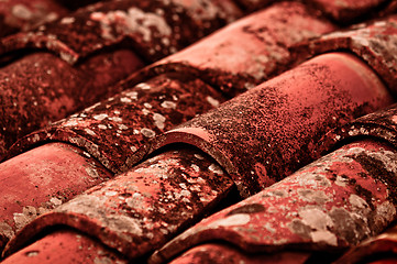 Image showing old Tiled roof closeup 