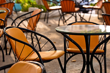 Image showing Table and chairs in a restaurant