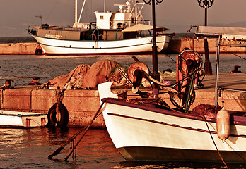 Image showing Little boats at the bay