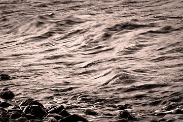 Image showing Rocks on the shore of an ocean