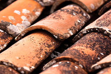 Image showing old Tiled roof closeup 