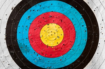 Image showing Practice target with a lot of shots