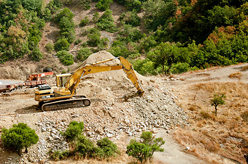 Image showing Construction machines at quarry