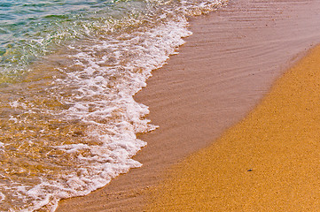 Image showing Tranquil scene at the shores of a sea