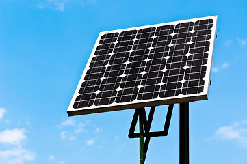 Image showing Solar energy panels looking towards the sky