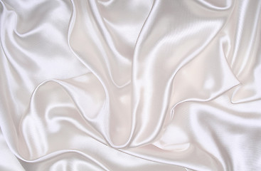 Image showing Smooth elegant white silk as background 