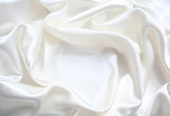 Image showing Smooth elegant white silk can use as wedding background