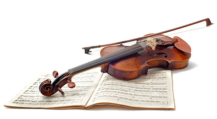 Image showing violin and sheet music