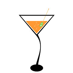 Image showing Cocktail and olive