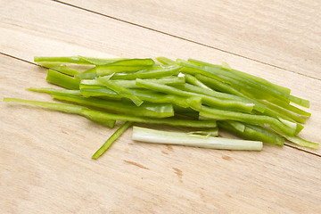 Image showing Sliced green chili pepper