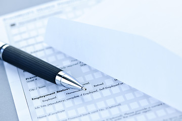 Image showing Financial application form