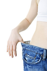 Image showing Woman showing weight loss