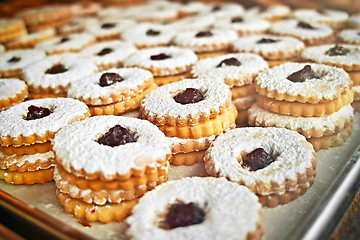 Image showing Cookies on baking tray