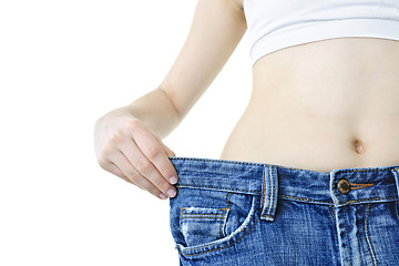 Image showing Woman showing weight loss