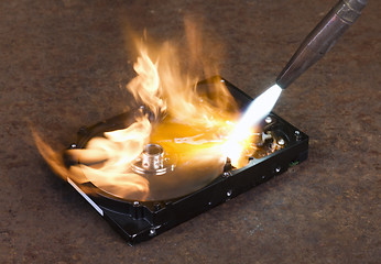 Image showing burning a hard disk drive