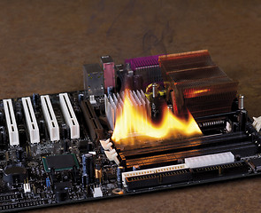 Image showing fire on electronic board