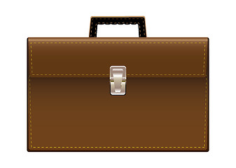 Image showing Brief case brown leather