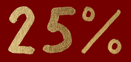 Image showing Twenty-five percent discount shiny digits