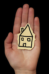 Image showing House made â€‹â€‹of beige paper