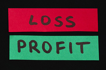 Image showing Loss and profit text conception