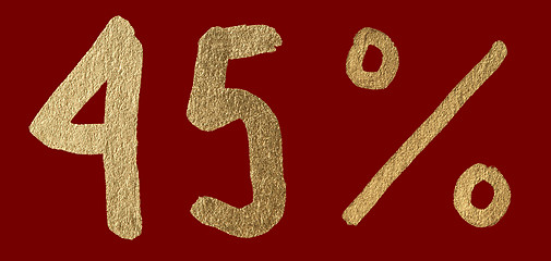 Image showing Forty-five percent discount shiny digits