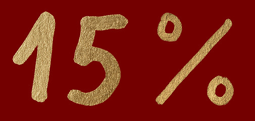 Image showing Fifteen discount shiny digits