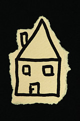 Image showing House made â€‹â€‹of beige paper