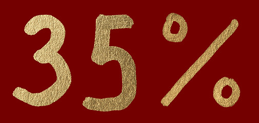 Image showing Thirty-five percent discount shiny digits