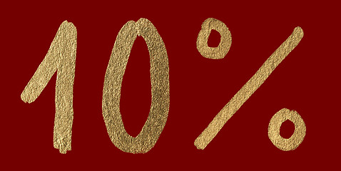 Image showing Ten percent discount shiny digits