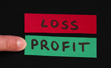 Image showing Loss and profit text conception