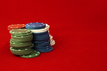 Image showing Chips  on red table 