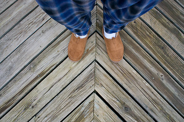 Image showing Slippers On The Deck