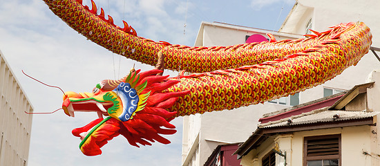 Image showing Chinese New Year Dragon Decoration in Chinatown