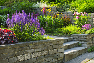 Image showing Garden with stone landscaping