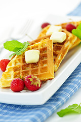 Image showing Belgian waffles