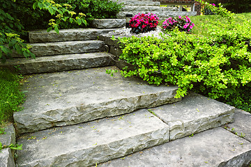 Image showing Stone stairs landscaping
