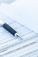 Image showing Financial application form