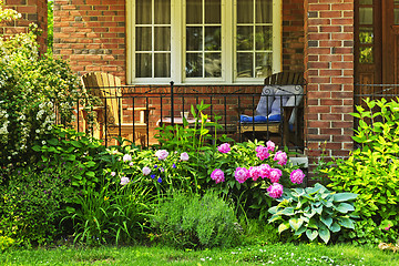 Image showing Garden in front of house