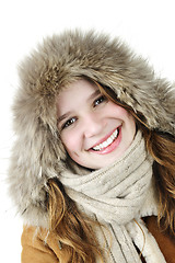 Image showing Smiling winter girl