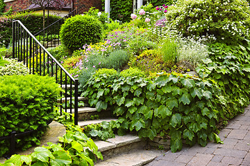 Image showing Natural stone garden stairs