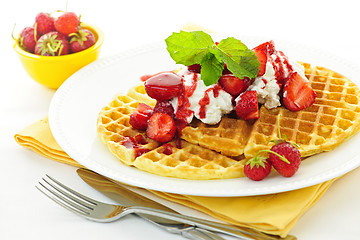 Image showing Belgian waffles