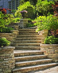 Image showing Stone stairs landscaping