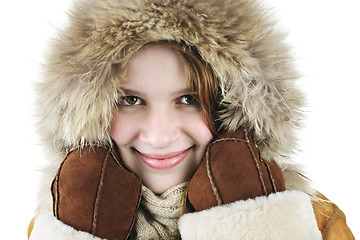 Image showing Happy winter girl