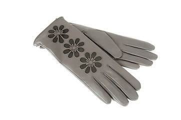 Image showing brown female leather gloves