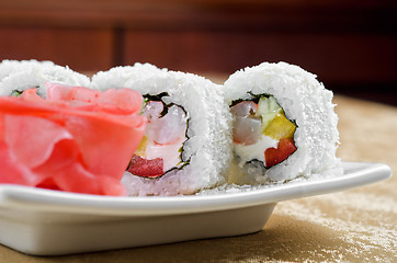 Image showing shrimp sushi roll