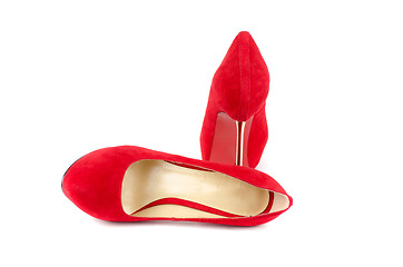 Image showing red female shoes