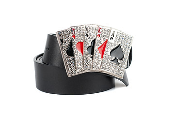 Image showing Men's leather cards belt