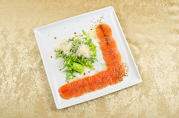 Image showing Fish Carpaccio with salad